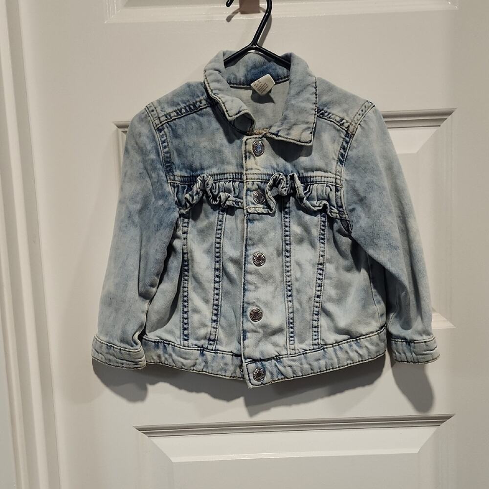 Blue Distressed Jean Jacket with Vintage Style